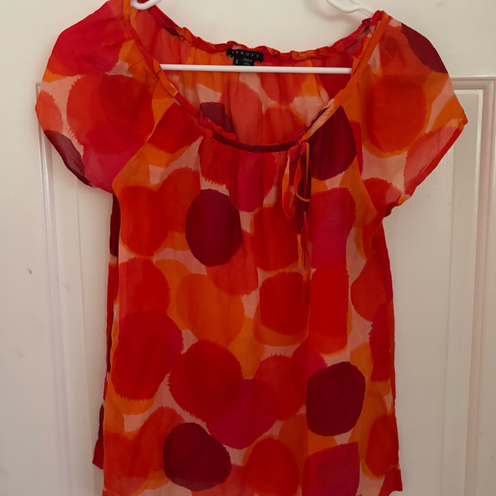 Theory silk cotton blend blouse. Size S